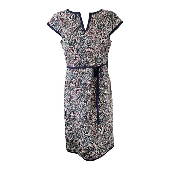 Talbots Paisley Belted Sheath Dress Size 14 – Classic, Flattering, New - Picture 1 of 6